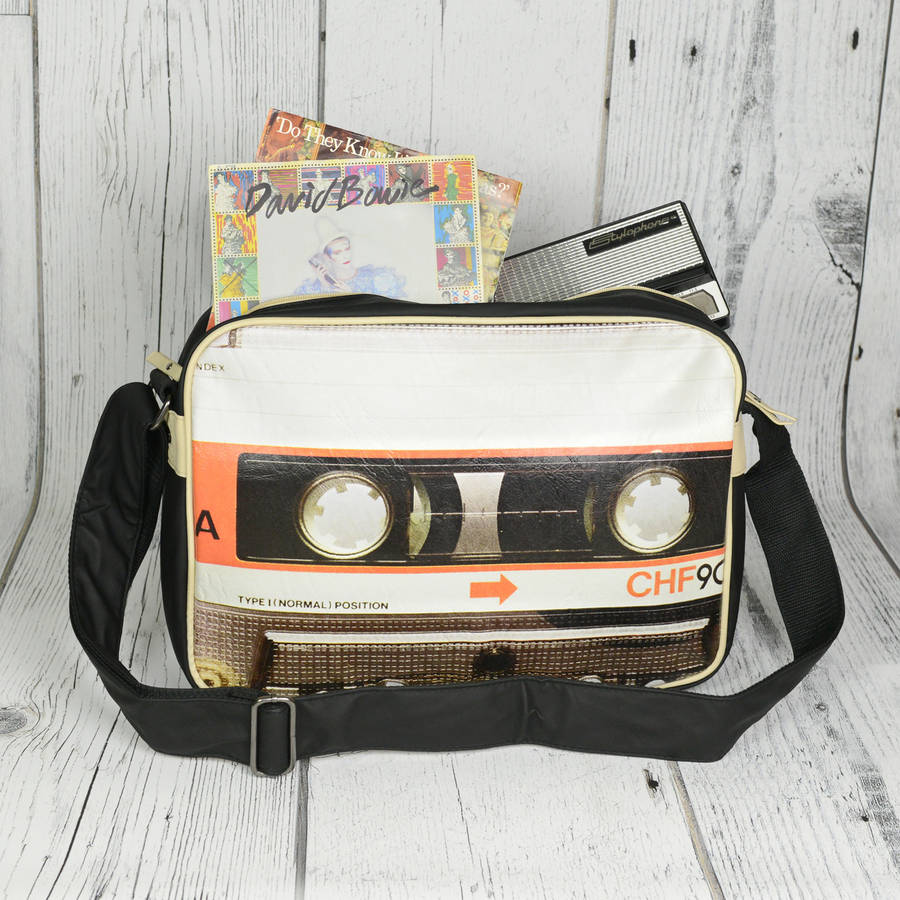 Music Cassette Messenger Bag By Bobby Rocks