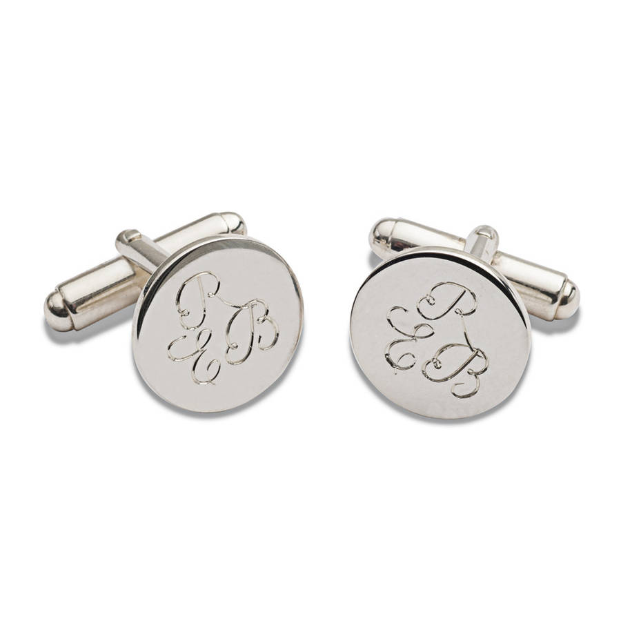 personalised silver entwined initial cufflinks by harry rocks | 0