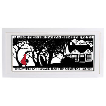 Red Riding Hoods Folly Signed Papercut Print, 4 of 7