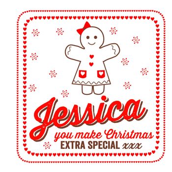 Personalised Gingerbread Girl Christmas Card, 3 of 3