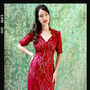 Forties Style Dress With Sweetheart Neckline Ruby Lace, thumbnail 2 of 4
