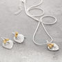 Heart Necklace Earrings Gold Plated Silver Set, thumbnail 1 of 4