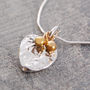 Heart Necklace Earrings Gold Plated Silver Set, thumbnail 3 of 4