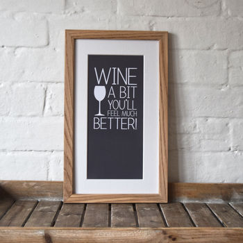 'Wine A Bit' Personalised Wine Print By Jodie Gaul