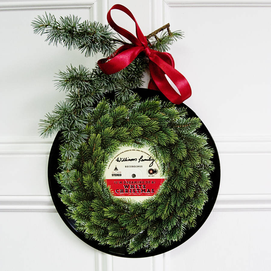 Vinyl Record Christmas Wreath By Betsy Benn