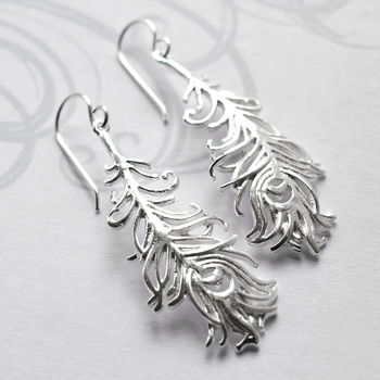 Sterling Silver Peacock Feather Necklace, 3 of 5