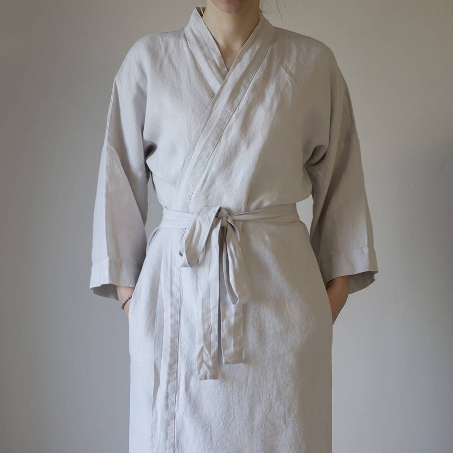 linen bathrobe by the linen works | notonthehighstreet.com