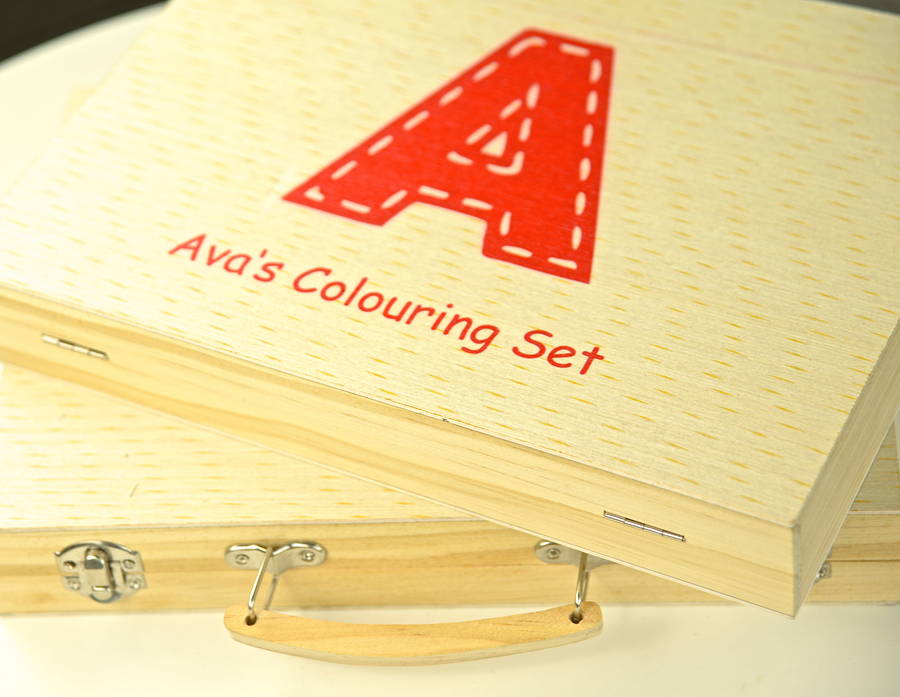 personalised wooden art box set by letteroom