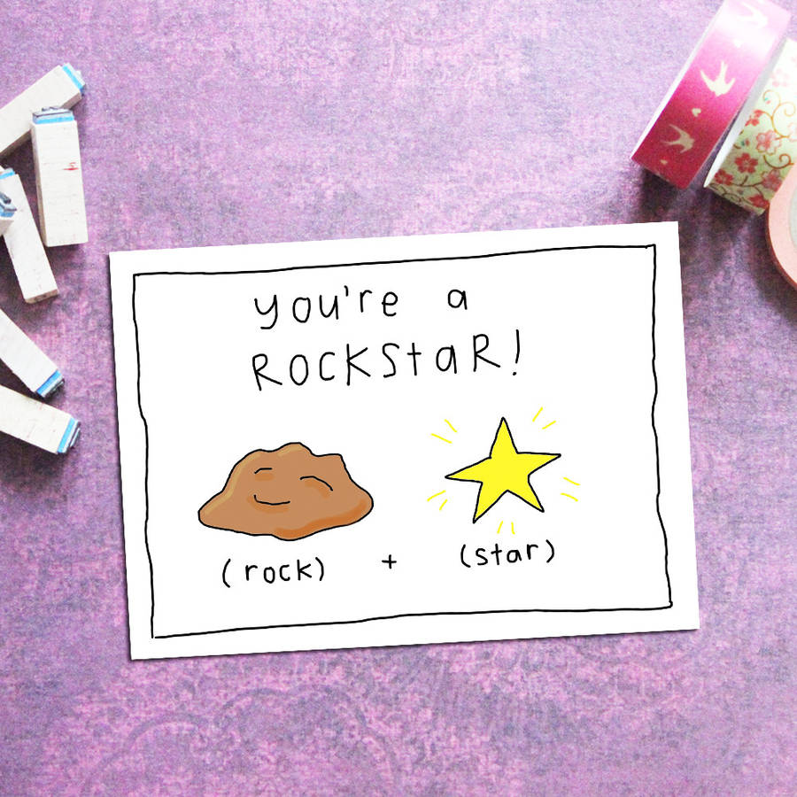 You re A Rockstar Positive Postcard By IndieBerries