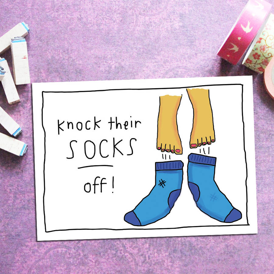 Knock Their Socks Off Good Luck Card By IndieBerries 