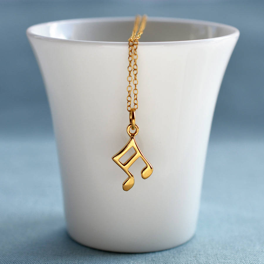 gold music note necklace by lily charmed