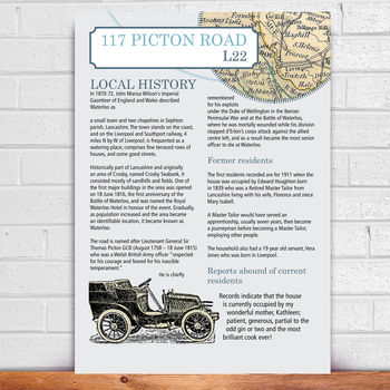 Personalised House History And Map Gift Print, 4 of 6