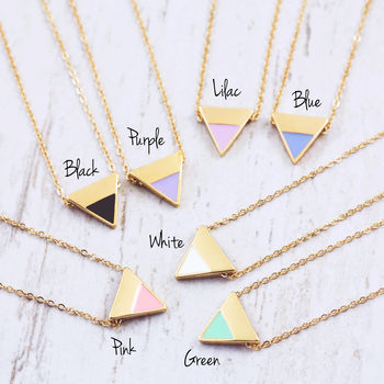Enamel Triangle Necklace, 3 of 5