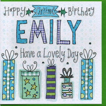 Personalised Christmas Birthday Card, 2 of 2