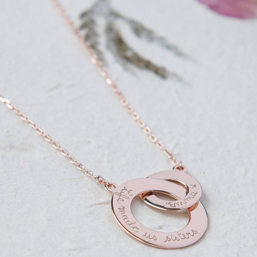 Personalised Rose Gold Plated Intertwined Necklace By Merci Maman | notonthehighstreet.com