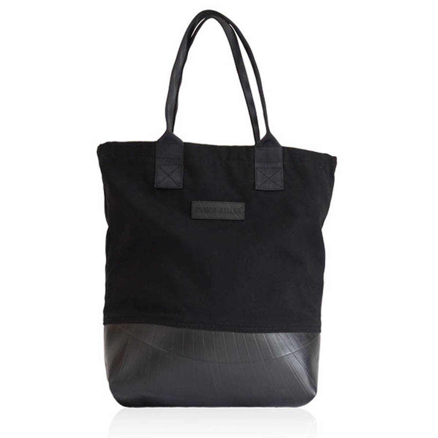 reclaimed rubber / canvas tote bag *new low price by rubber killer uk ...