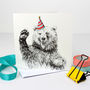 Waving Bear Birthday Card, thumbnail 2 of 2