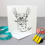 Monsieur Llama With Moustache Greetings Card, thumbnail 1 of 1