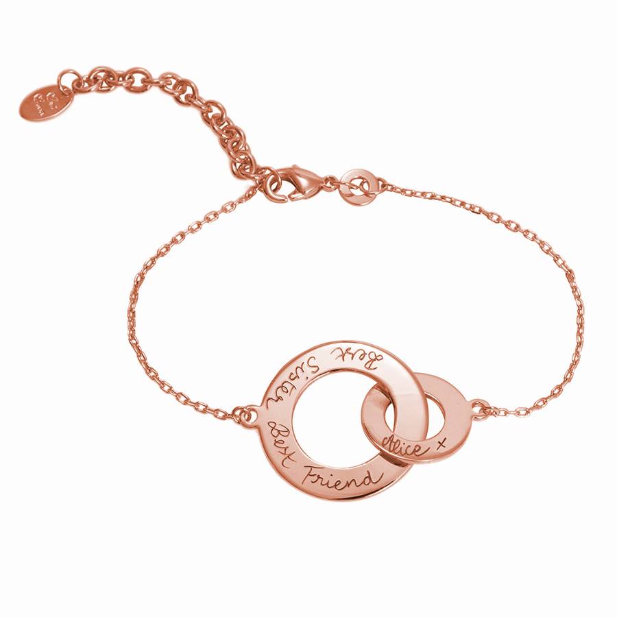 Personalised Rose Gold Intertwined Chain Bracelet By Merci Maman