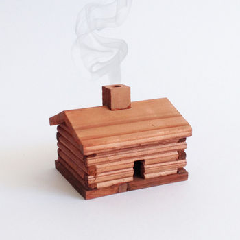 Smoking Wooden Log Cabin, 3 of 10