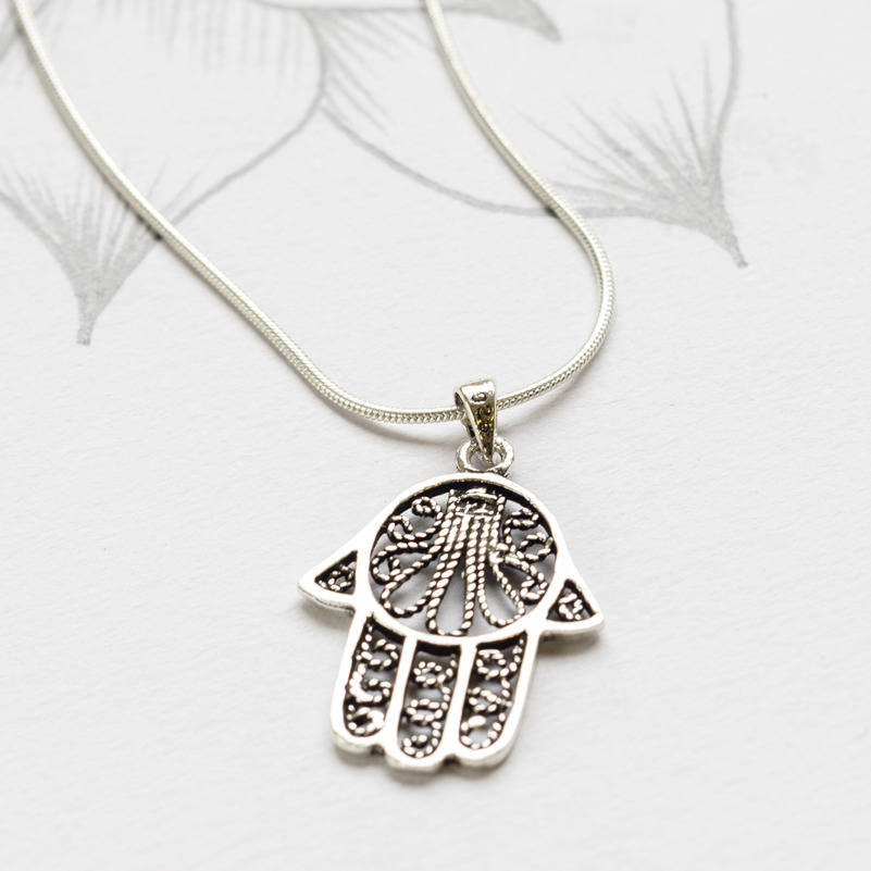 sterling silver hamsa necklace by charlotte's web jewellery ...