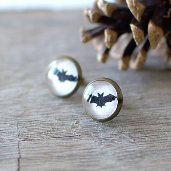 Black Bat Earrings, 3 of 4