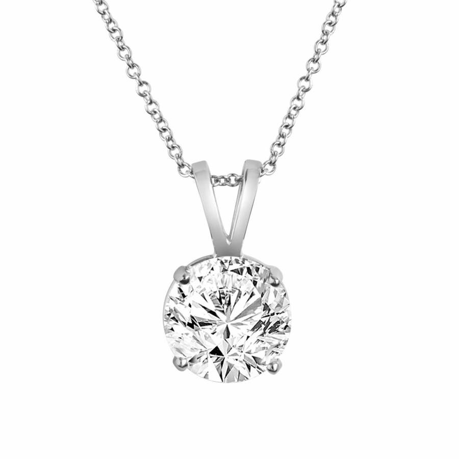 sterling silver diamante pendant necklace by diamond affair