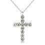 Sterling Silver Diamante Cross Necklace, thumbnail 1 of 3