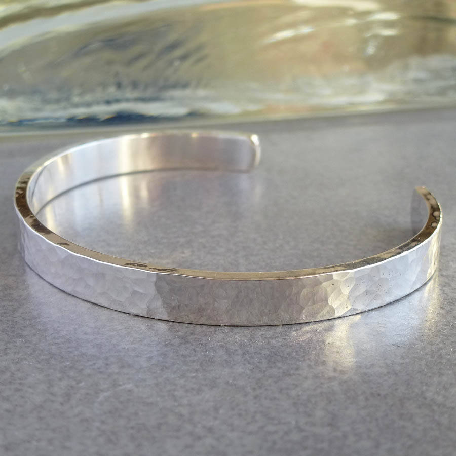 hammered silver bracelet by hersey silversmiths | notonthehighstreet.com