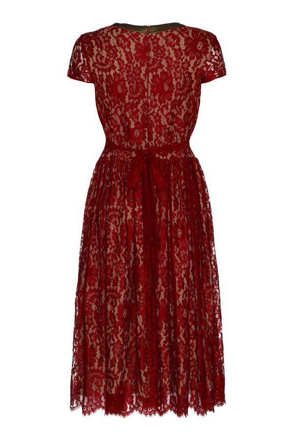 Fabulous 1950's Style Party Dress In Ruby Lace By Nancy Mac ...
