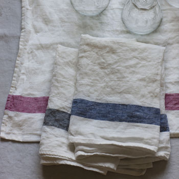 French Stripe Linen Tea Towel, 2 of 9