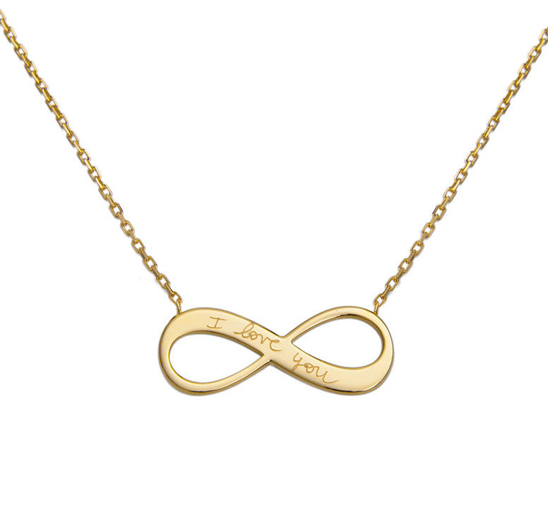 Personalised 18 K Gold Plated Infinity Necklace By Merci Maman