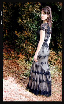 Maxi Dress In Black Embroidered Lace, 2 of 4