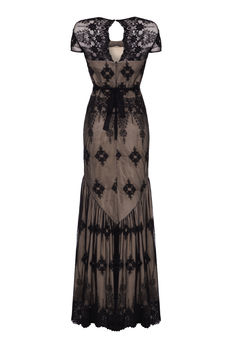 Maxi Dress In Black Embroidered Lace, 4 of 4
