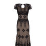 Maxi Dress In Black Embroidered Lace, thumbnail 3 of 4
