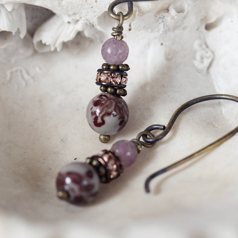 Reserved Jasper And Jade Earrings In Rose Gold By Artique Boutique ...