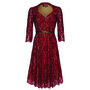 1950s Style Full Skirted Dress In Ruby Lace, thumbnail 1 of 4