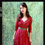 1950s Style Full Skirted Dress In Ruby Lace, thumbnail 2 of 4