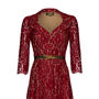 1950s Style Full Skirted Dress In Ruby Lace, thumbnail 3 of 4