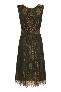 Special Occasion Lace Dress Green And Gold, 4 of 4