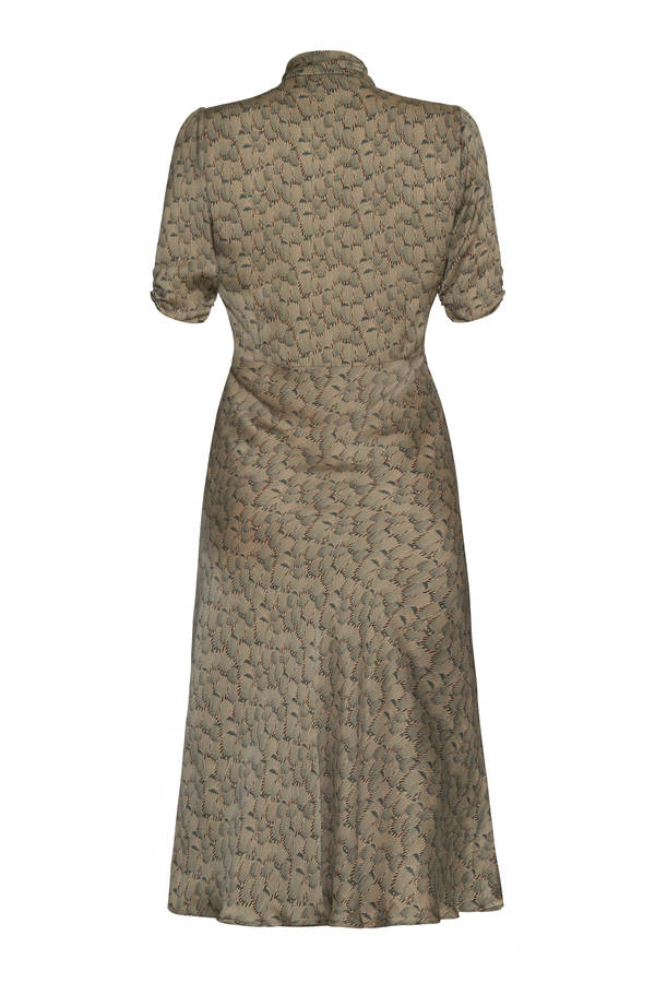 Sable Midi Dress In Charleston Print Crepe By Nancy Mac ...