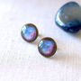 Blue And Dark Red Galaxy Earrings, thumbnail 1 of 2