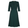 1940s Style Dress In Emerald Green Crepe, thumbnail 1 of 5