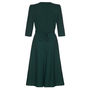 1940s Style Dress In Emerald Green Crepe, thumbnail 4 of 5