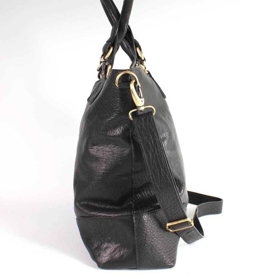 black leather classic tote by the leather store | notonthehighstreet.com
