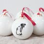 Looking Back Terrier Dog Christmas Bauble Decoration, thumbnail 2 of 2