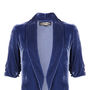 1940s Style Tea Jacket In Celeste Blue Silk Velvet, thumbnail 6 of 7