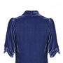 1940s Style Tea Jacket In Celeste Blue Silk Velvet, thumbnail 7 of 7