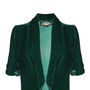 1940s Style Tea Jacket In Peacock Silk Velvet, thumbnail 5 of 6