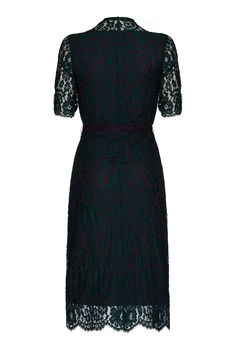 Party Dress In Emerald And Blackcurrant Lace, 5 of 6